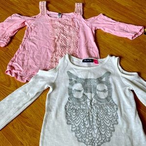 Two cropped shoulder tops size small 7/8 barely used!